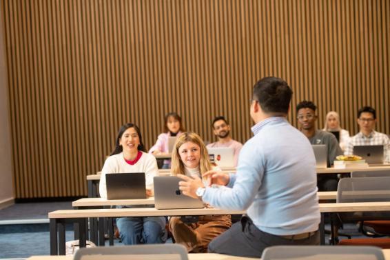 A group of students in a lecture theatre