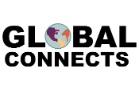 Text reading Global Connects with a globe in place of the O