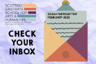 envelope on purple background