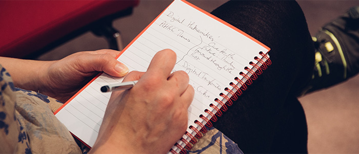 Closeup of notes being taken