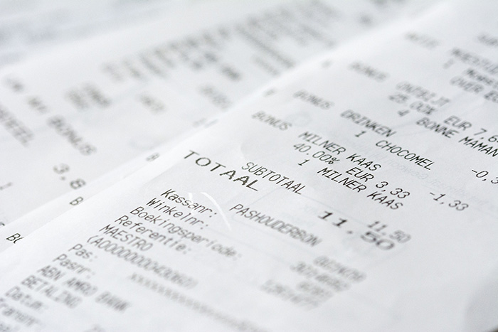 Bundle of receipts