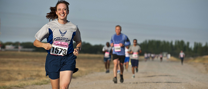 Female runner in race