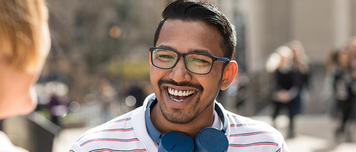 Smiling male student