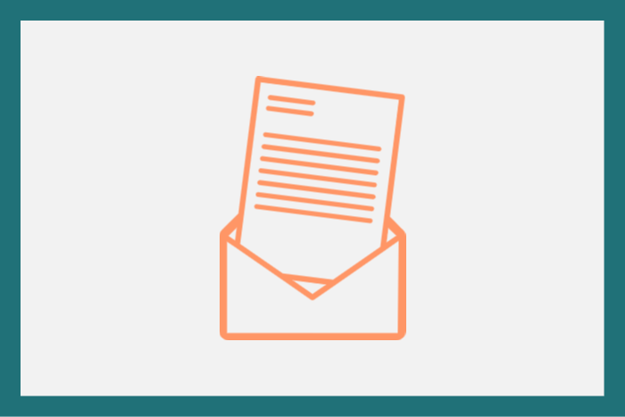 a letter coming out of an open envelope