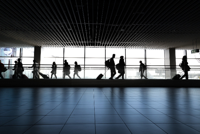 People walking in an airport