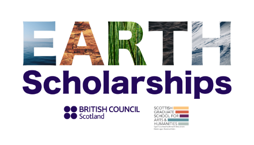 EARTH Scholarships, British Council Scotland Logo, SGSAH Logo