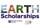 EARTH Scholarships Heading, SGSAH & British Council Scotland Logos underneath