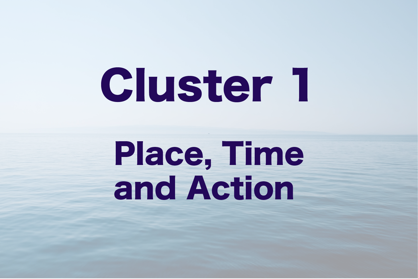 Cluster 1: Place, Time and Action