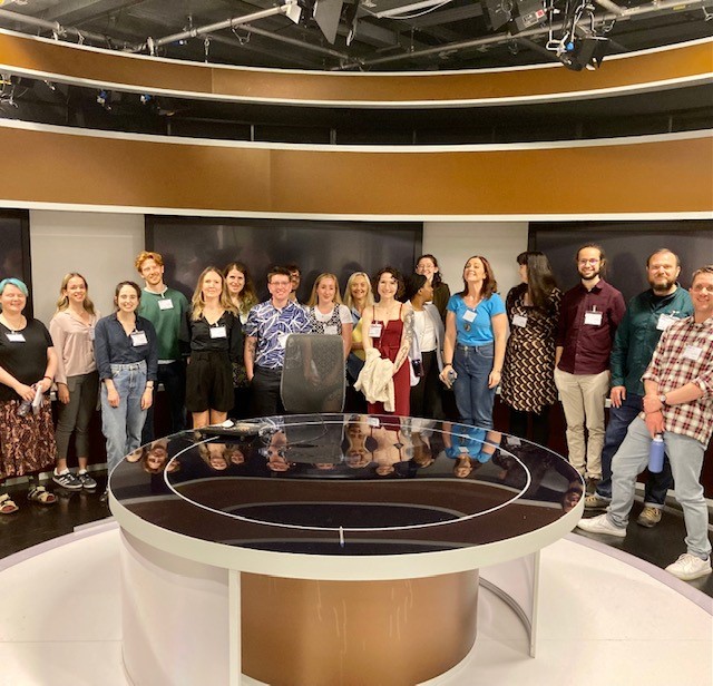 A group of researchers in the BBC Scotland production studio
