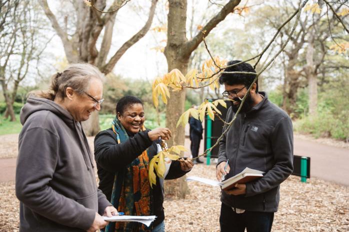 Three SGSAH Scholars in the Botanic Gardens, Edinburgh